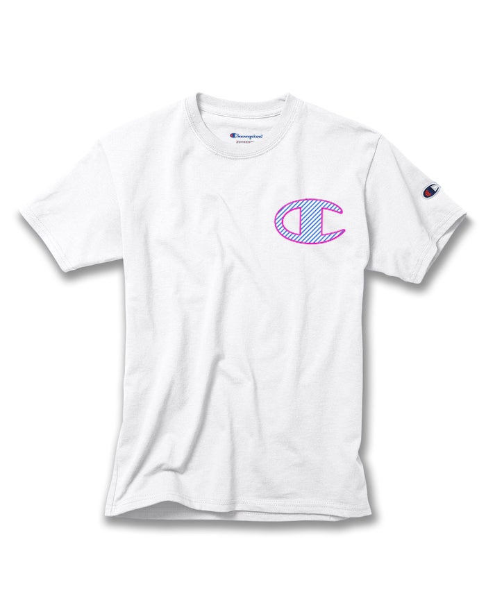 Camiseta Champion Niña - Cotton C Logo Stroke ( Blancas ) 4507239-VN